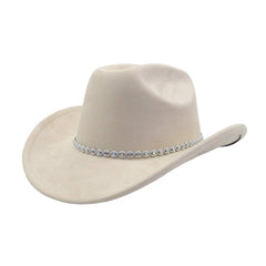 Western Ethnic Suede Cowboy Fedora Hat_Cwah04482