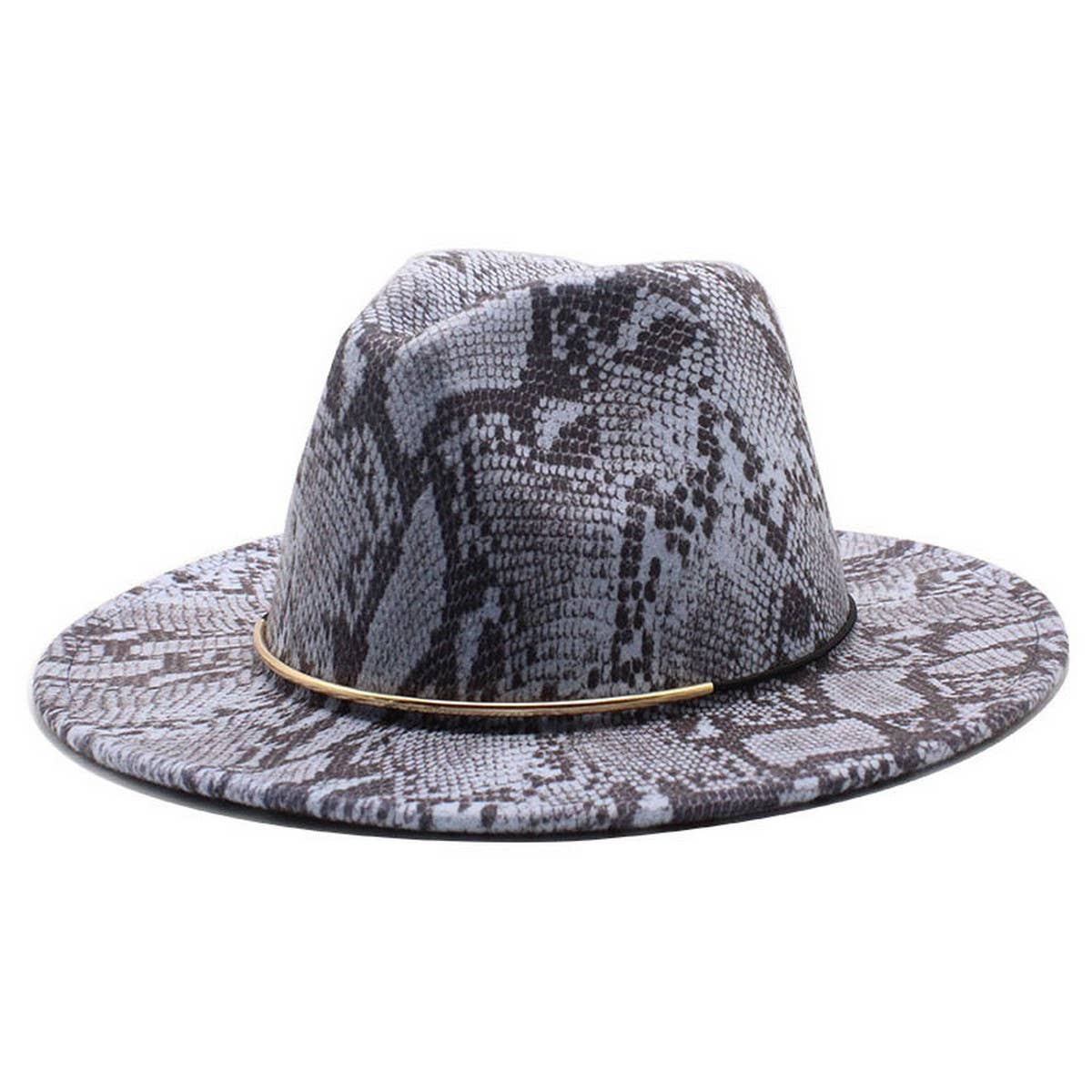 Wool Felt Hat Snake Pattern Retro Outdoor Jazz Hat_Cwah2598