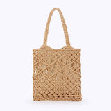 SOLID COLOR VERSATILE SIMPLE HOLLOW HAND WOVEN BAG_CWAB4686