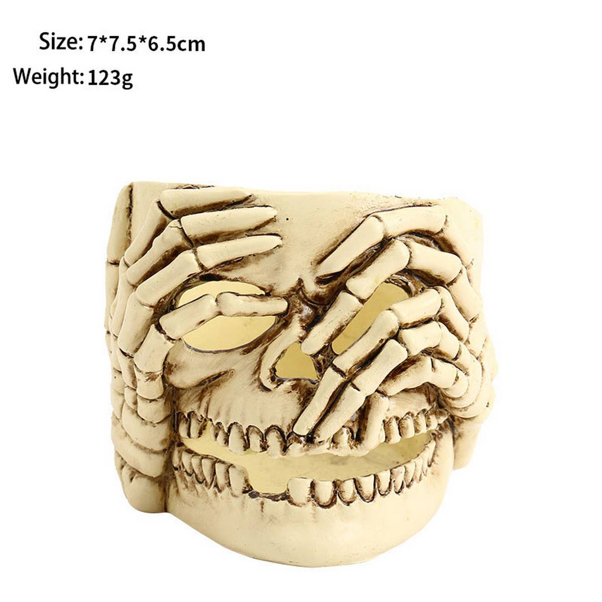 HALLOWEEN SKULL RESIN CANDLE HOLDER DECOR_CWAJE5297