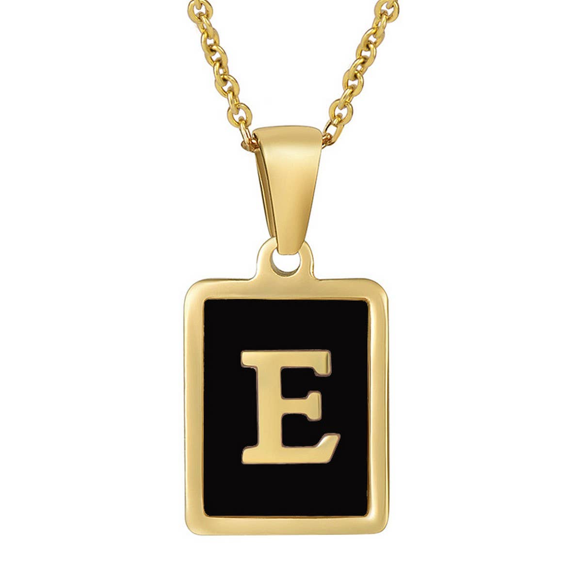 18K STAINLESS STEEL SQUARE 26 LETTER NECKLACE_CWAJE0679