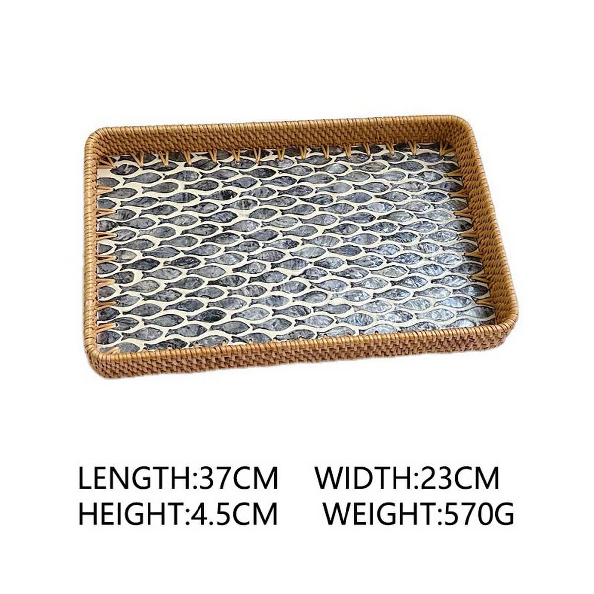 RATTAN COLORFUL SHELL CREATIVE HANDMADE FRUIT PLATE_CWMM4405