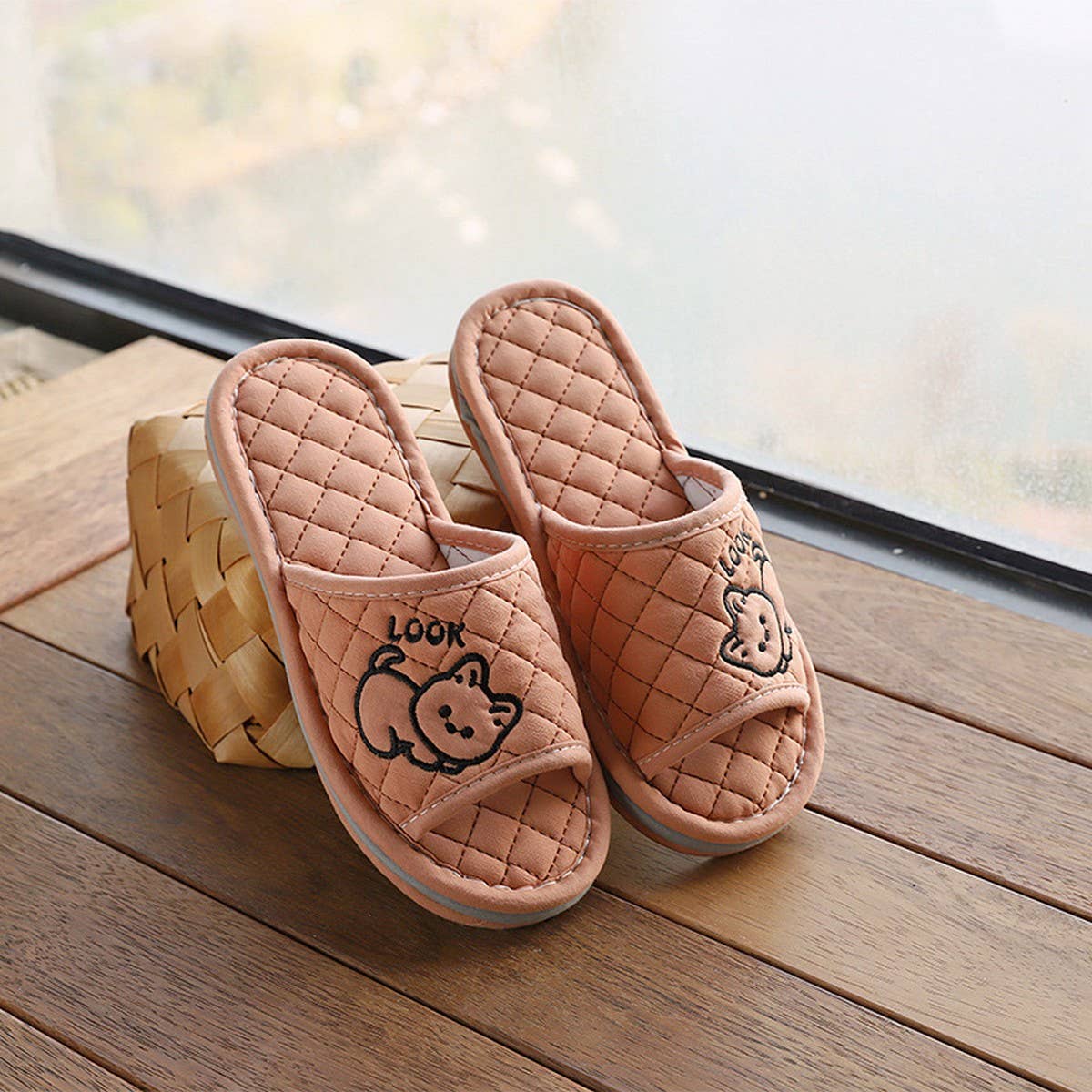 CUTE CAT COTTON HANDMADE THICK SLIPPERS_CWSHF0186