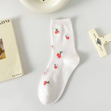 White Small Fresh Fruit Cartoon Bear Stockings_Cwms1398