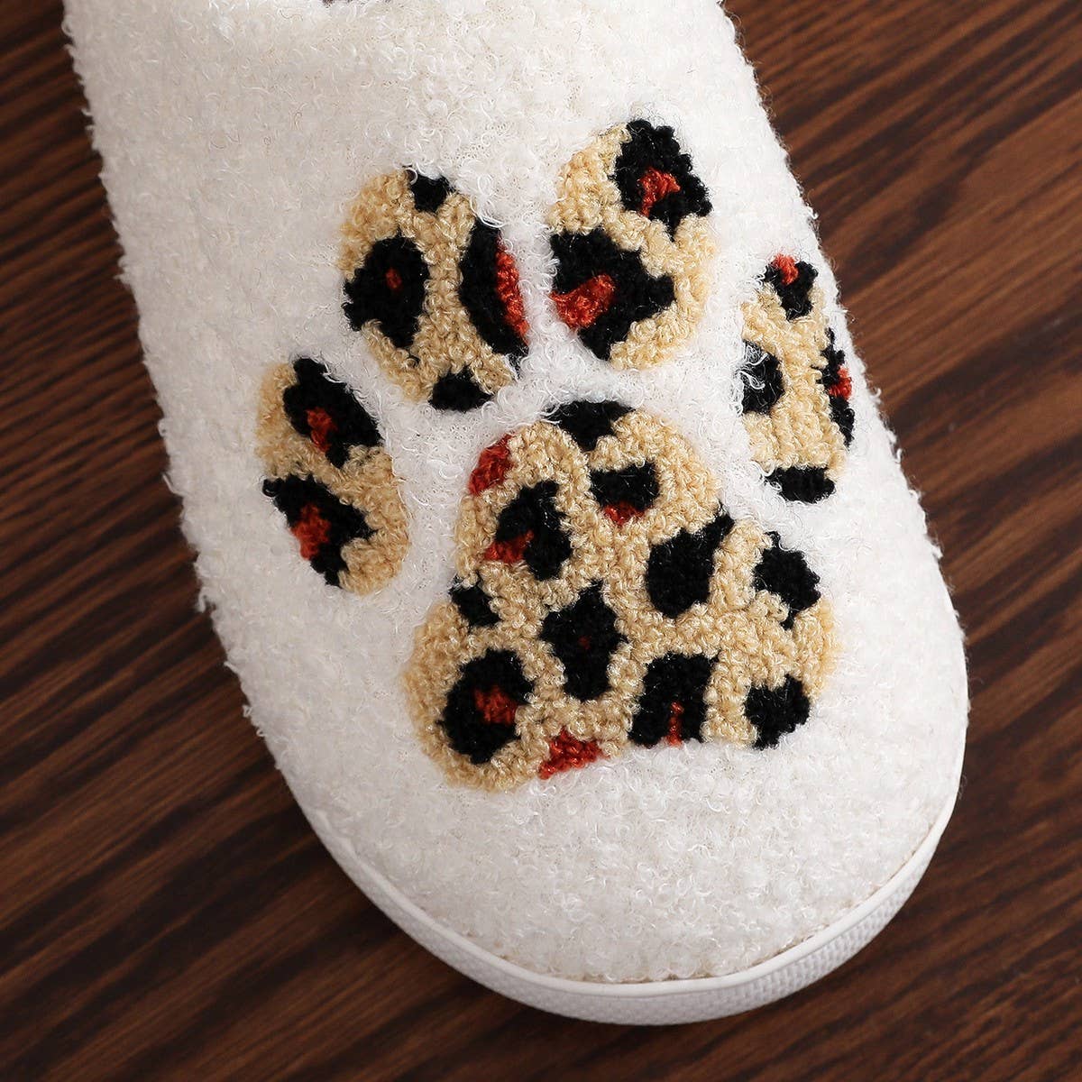 CARTOON LEOPARD PRINT CAT CLAW COTTON SLIPPERS_CWSHS0445