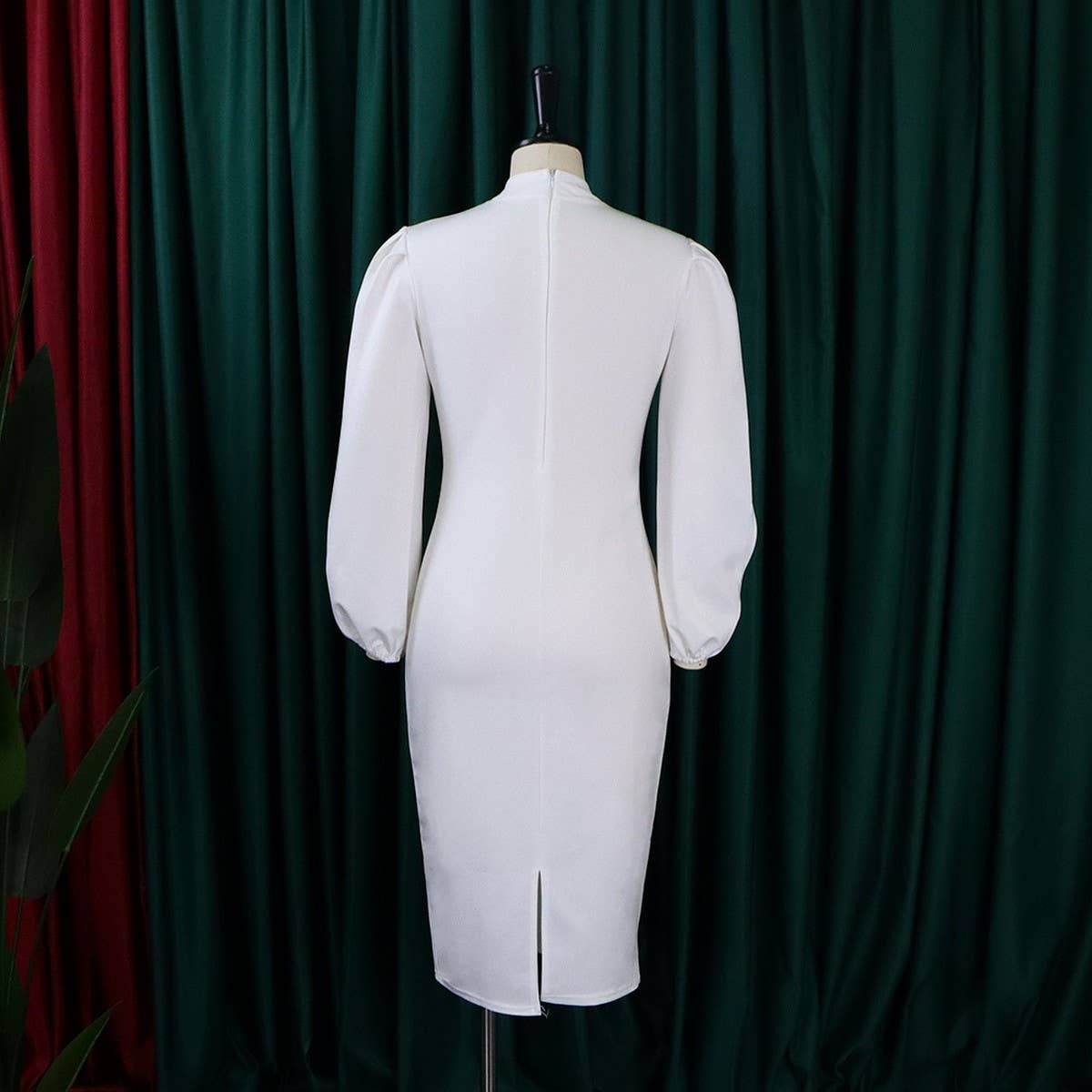 SOLID COLOR TEMPERAMENT FASHION PLUS SIZE DRESS_CWDMD3707