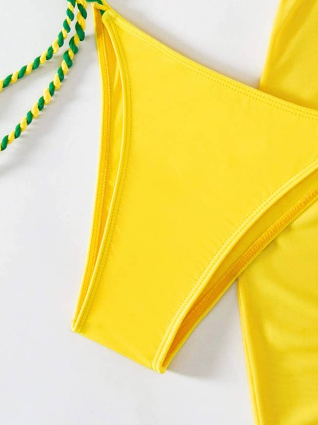 FLUORESCENT BIKINI SET SEXY COLOR BLOCK SWIMSUIT_CWMW0196