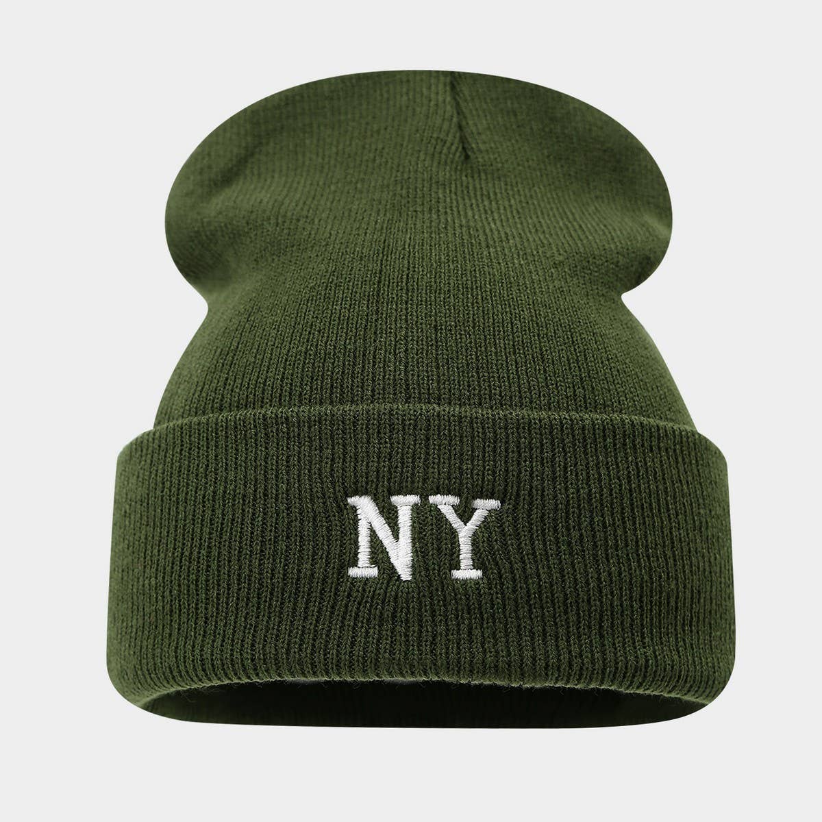Ny Embroidery Knit Beanie Winter Warm Hat_Cwah04695