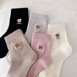 CARTOON MAILLARD LETTER STRIPED SOCKS_CWMS0959