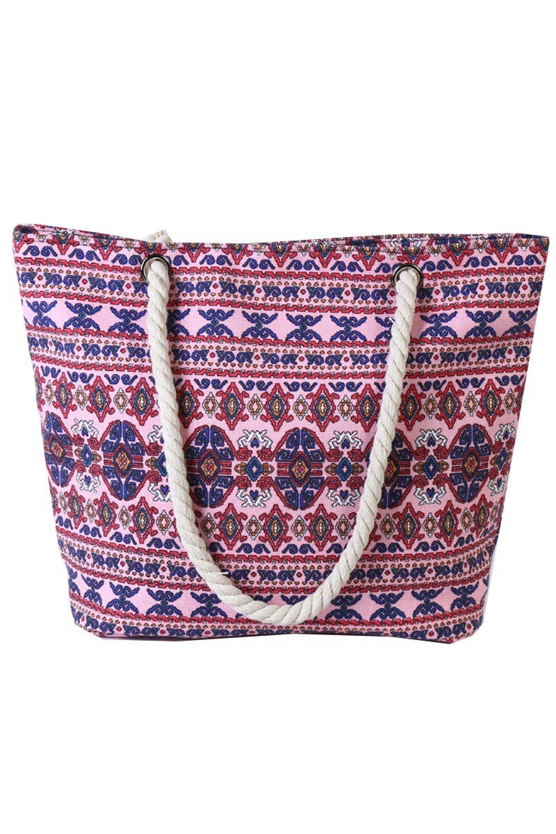 MULTI PATTERNED STYLISH SHOPPER BEACH BAGS_CWAB324