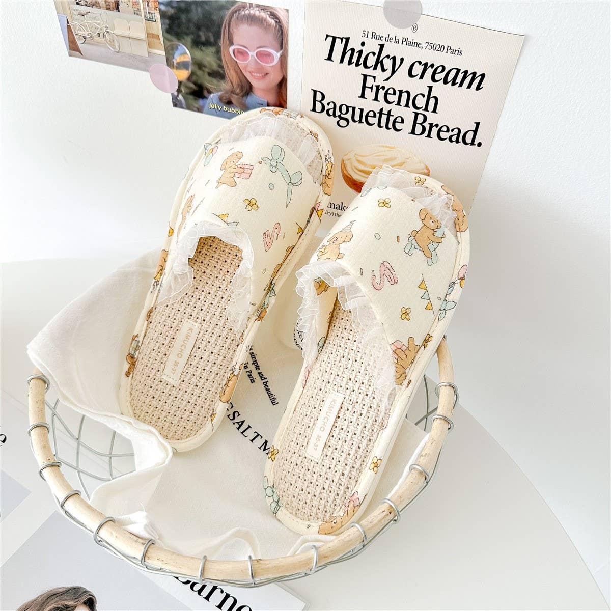 Womens Linen Bottom Non-Slip Home Slippers_Cwmm2979