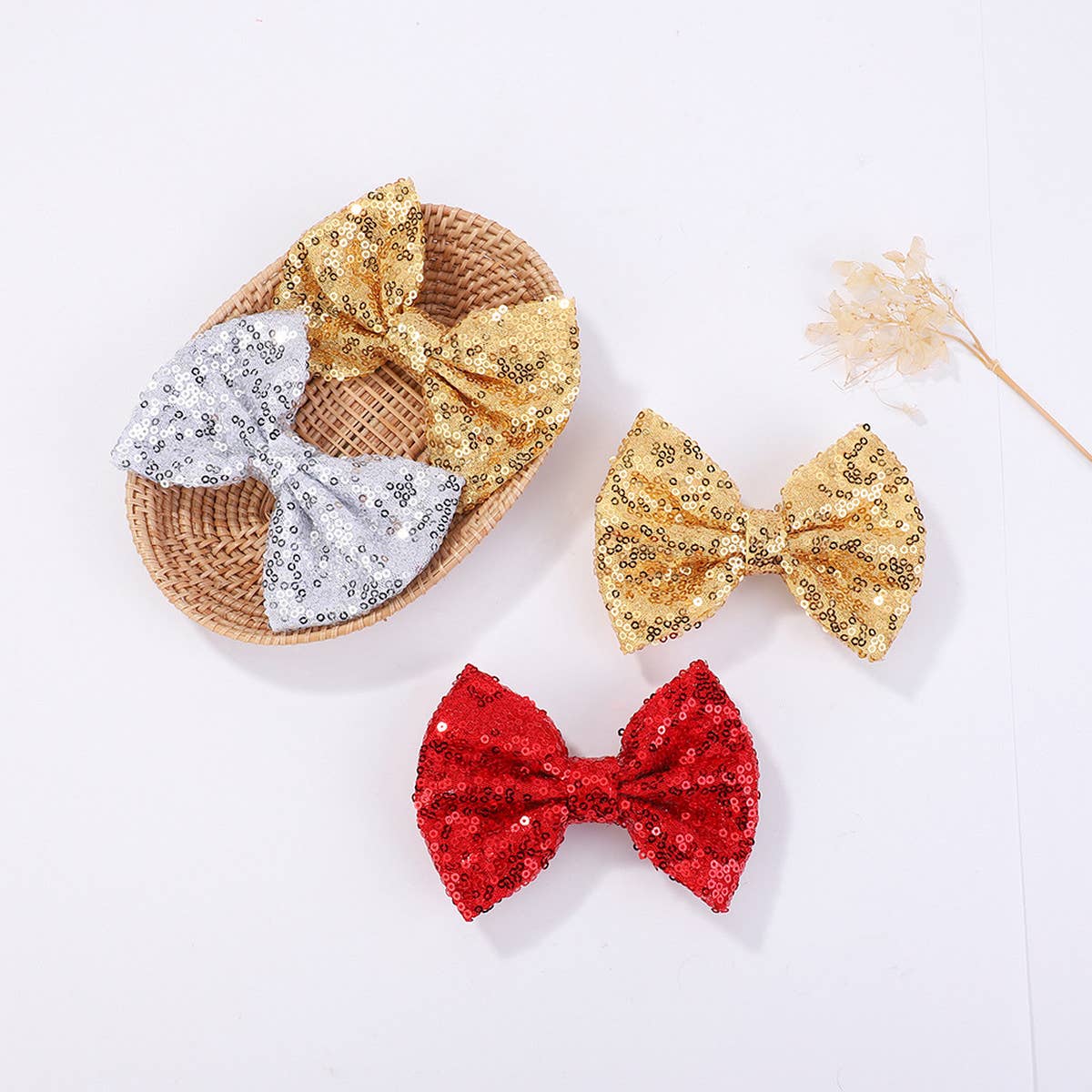 SEQUINED HANDMADE CHILDRENS BOW HAIRPIN_CWAHA2355