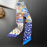 Narrow Decorative Silk Scarf With Tieable Bow_Cwasc0741