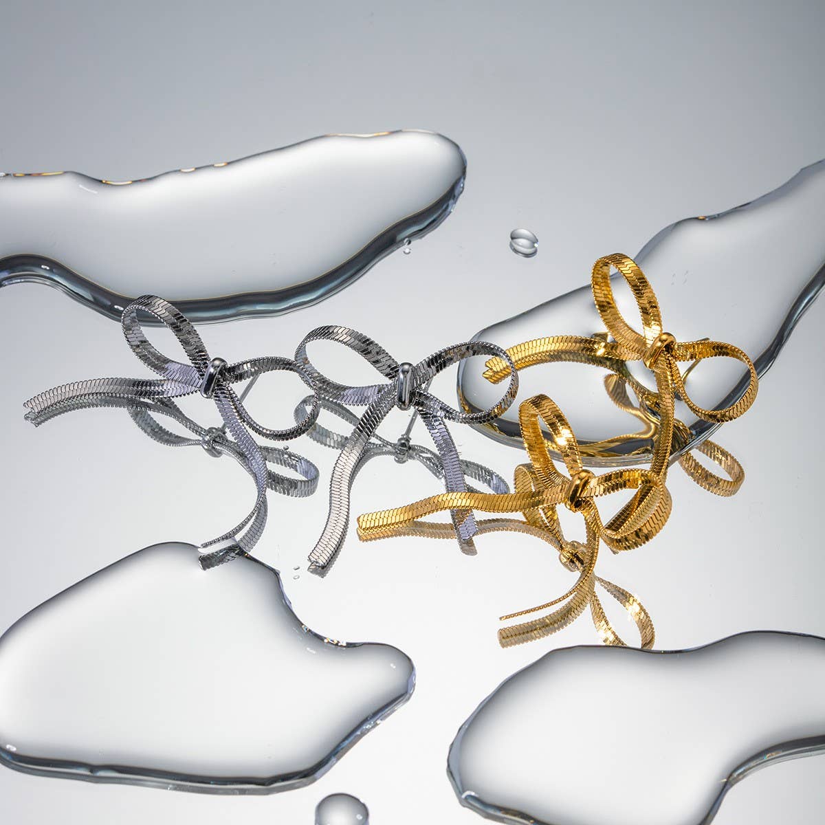 PERSONALIZED ALL MATCH 18K GOLD BOW EARRINGS_CWASC1655