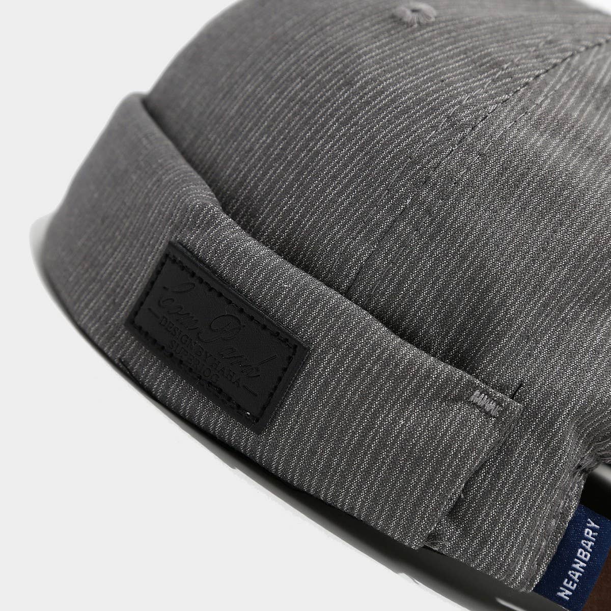 Japanese Style Leather Patch Brimless Cap_Cwah04609
