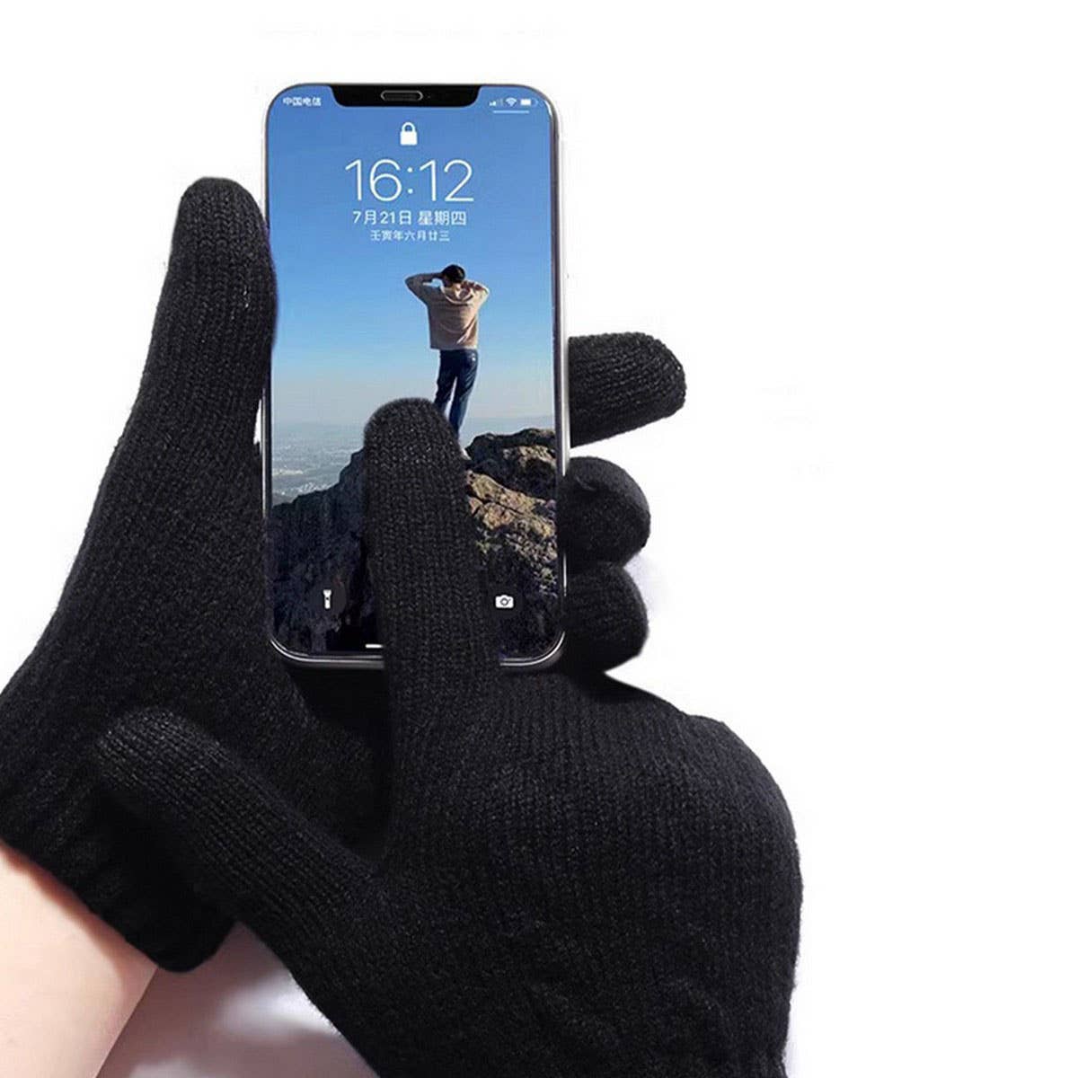 THICKENED FLEECE KNITTED TOUCH SCREEN GLOVES_CWAG0400