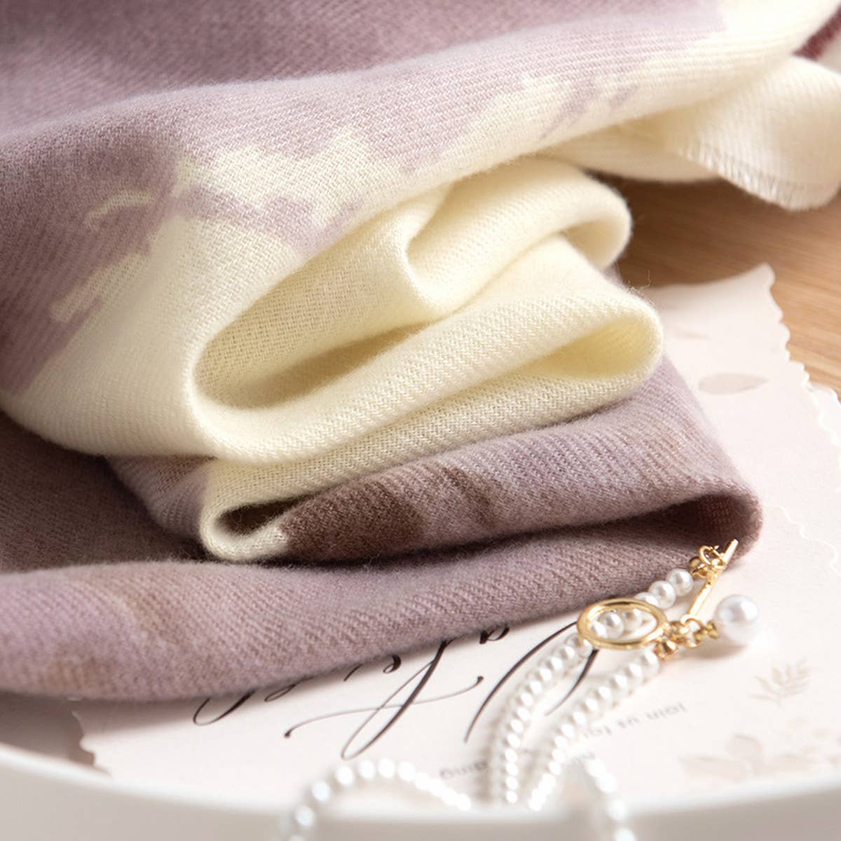 OMBRE SCARF VINTAGE TASSEL PRINT WRAP FOR WOMEN_CWASC0937