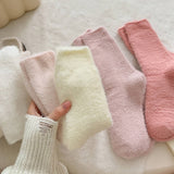 SOLID COLOR WARM THICK FLEECE SOCKS_CWMS0963