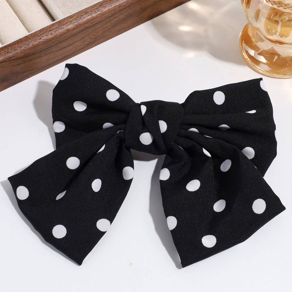 SIMPLE AND ELEGANT FLOWER DOT BOW CLIP_CWAHA2301