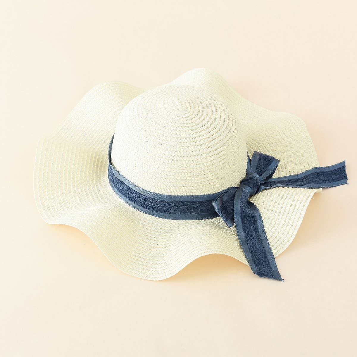 Women Bow Beach Sunscreen Straw Hat_Cwah1436