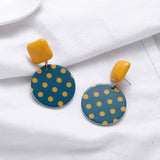 RETRO SMALL FRESH SQUARE POLKA DOT EARRINGS_CWAJE1636