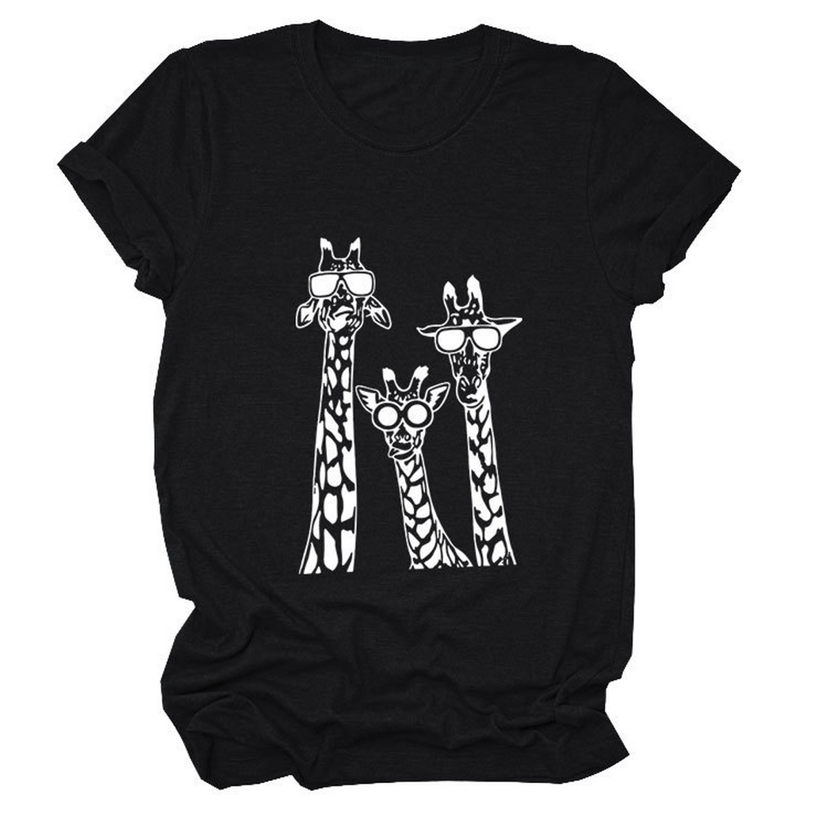 Womens Giraffe Print Casual Summer T-Shirt
