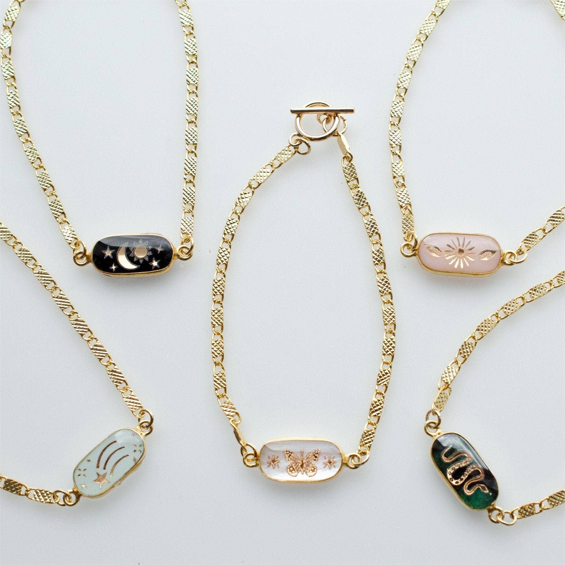 BUTTERFLY STAR MOON HEART SNAKE FLOWER BRACELET_CWMM3906