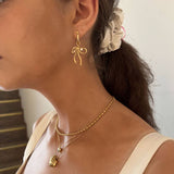 ALL MATCH FAIRY SWEET ZIRCON BOW EARRINGS_CWMM5511