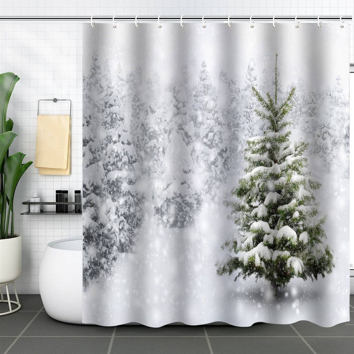 HOT SALE CHRISTMAS WATERPROOF SHOWER CURTAIN_CWMM1808
