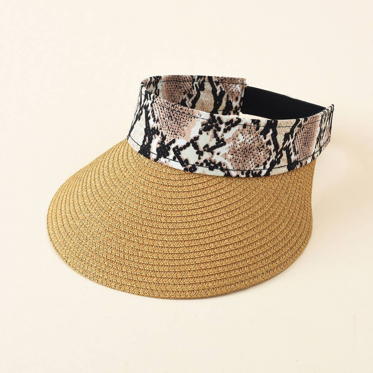 STRAW PYTHON PATTERN COLORBLOCK VISOR_CWAH1431