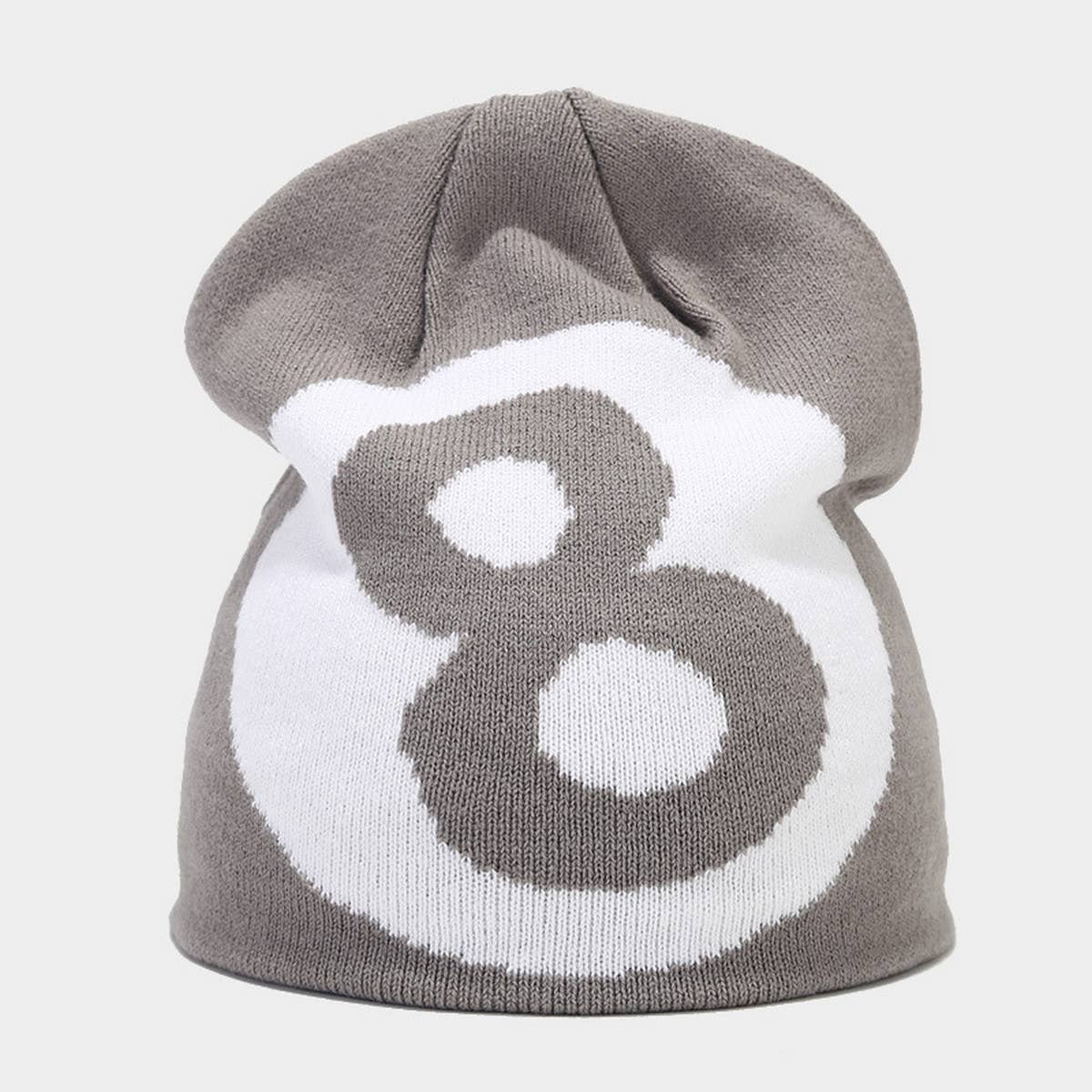 SIMPLE BLACK SIZE 8 JACQUARD KNITTED HAT_CWAH1598