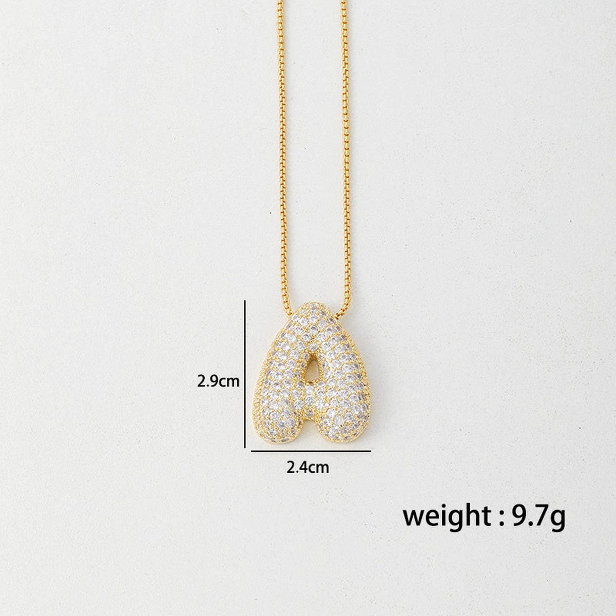 26 LETTERS NECKLACE COPPER ZIRCONIA PENDANT_CWMM5864