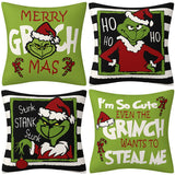 GRINCH CARTOON PRINT CHRISTMAS PILLOWCASE_CWMM1389