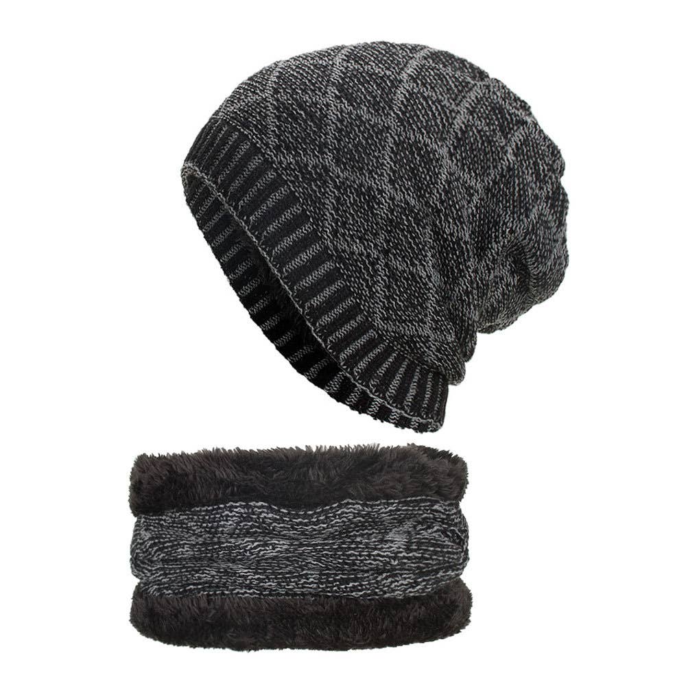 Velvet Suit Diamond Bib Pullover Hat Knit Hat