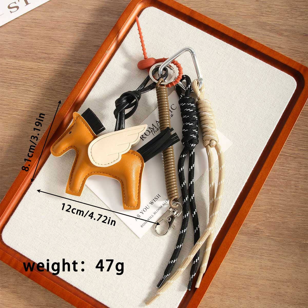 COLORFUL PEGASUS KEYCHAIN LEATHER TASSEL_CWMM7572