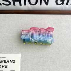 GRADIENT BEAR MERMAID CLAW CLIP HAND PAINTED_CWAHA5895