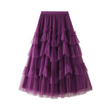 Tiered Tulle Patchwork Flared Maxi Skirt_Cwbms0388