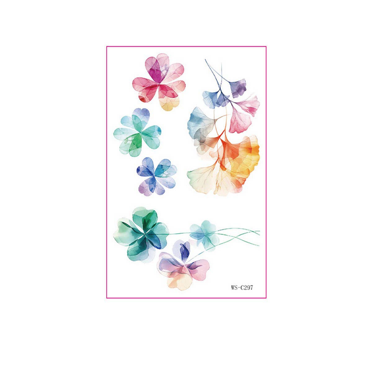 Watercolor Flower Tattoos For Hand Collarbone_Cwmm8270