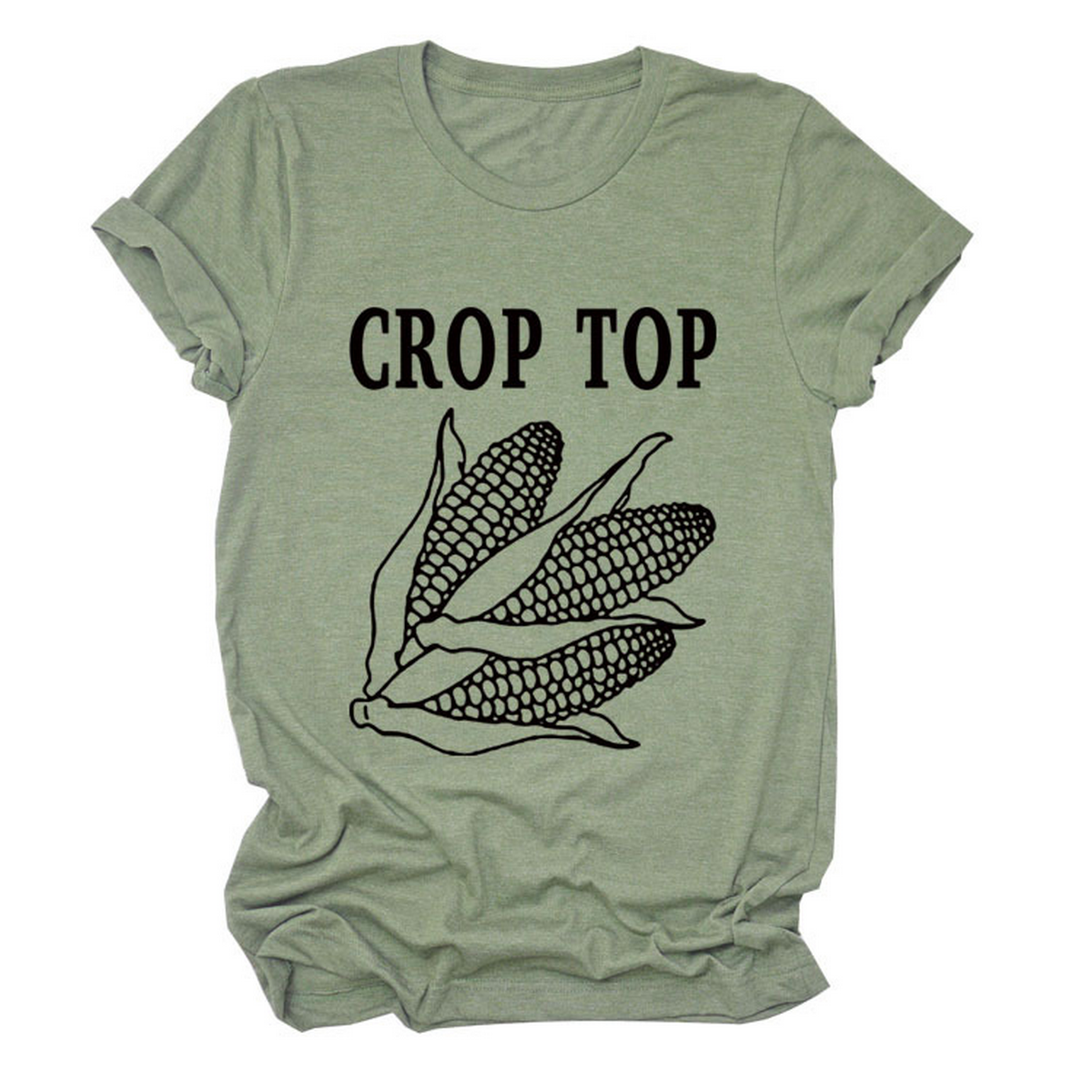 CORN LETTER PRINT TEE WOMEN S CASUAL T SHIRT_CWTTS1502
