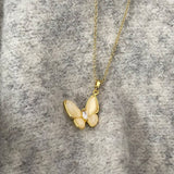 NEW CATS EYE STONE DESIGN BUTTERFLY NECKLACE_CWAJE3086