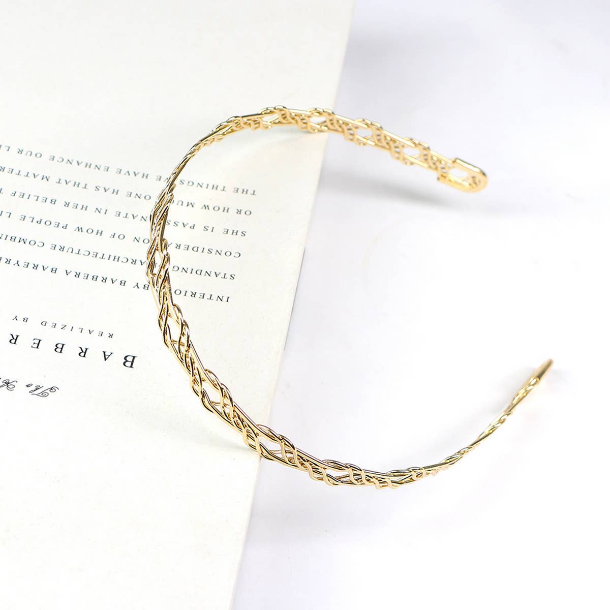 ELECTROPLATED LINEAR WRAP HEADBAND_CWAHA0977