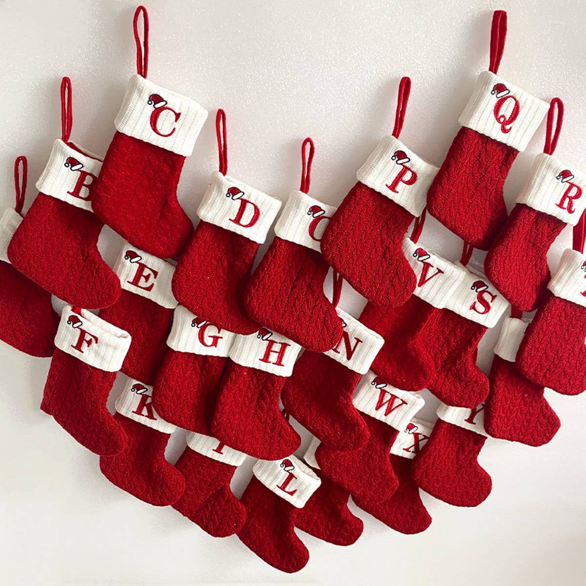 CLASSIC RED LETTER WOOL KNITTED CHRISTMAS SOCKS_CWMS1434