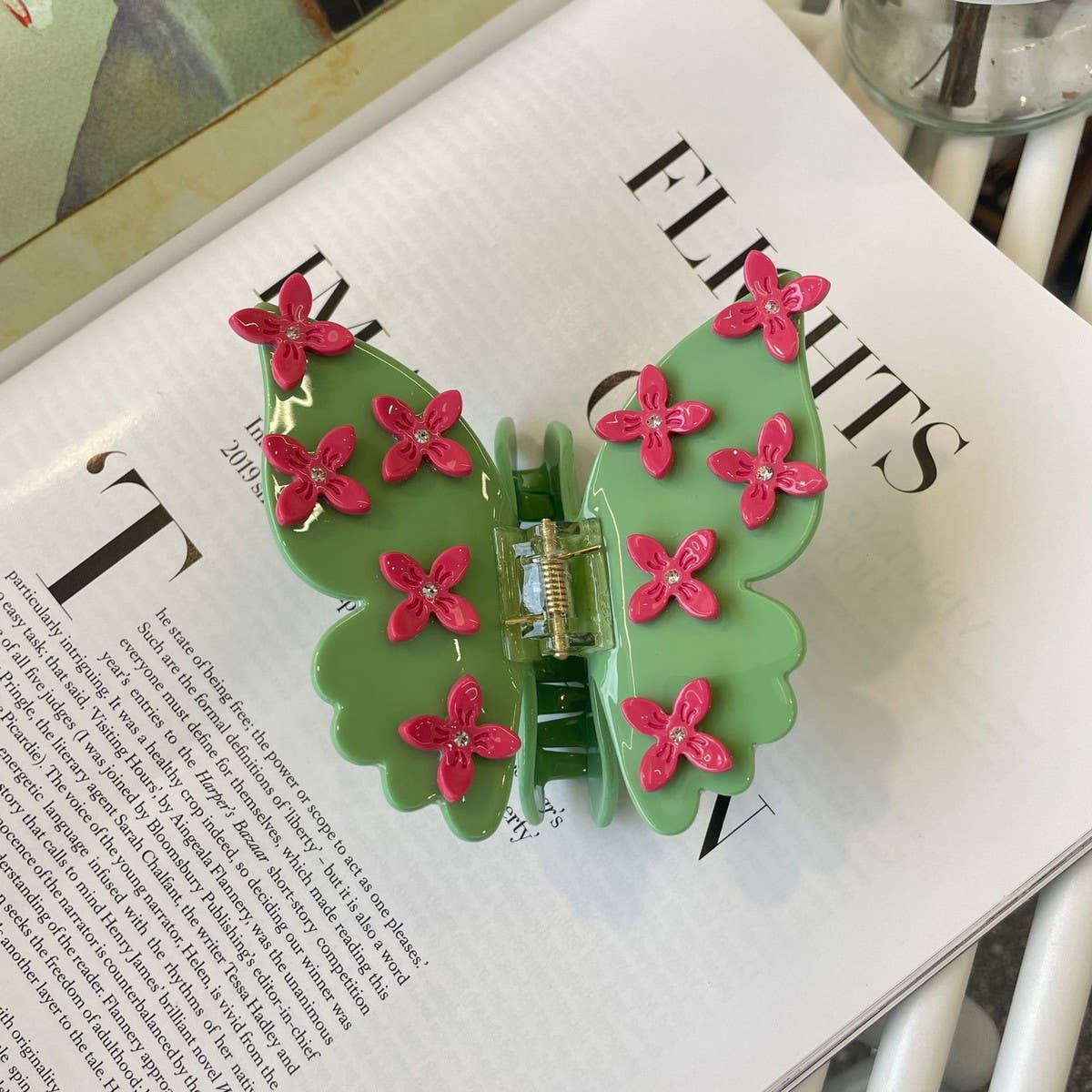 3D BUTTERFLY ACETATE HAIR CLAW FLORAL CLIP_CWASC1595