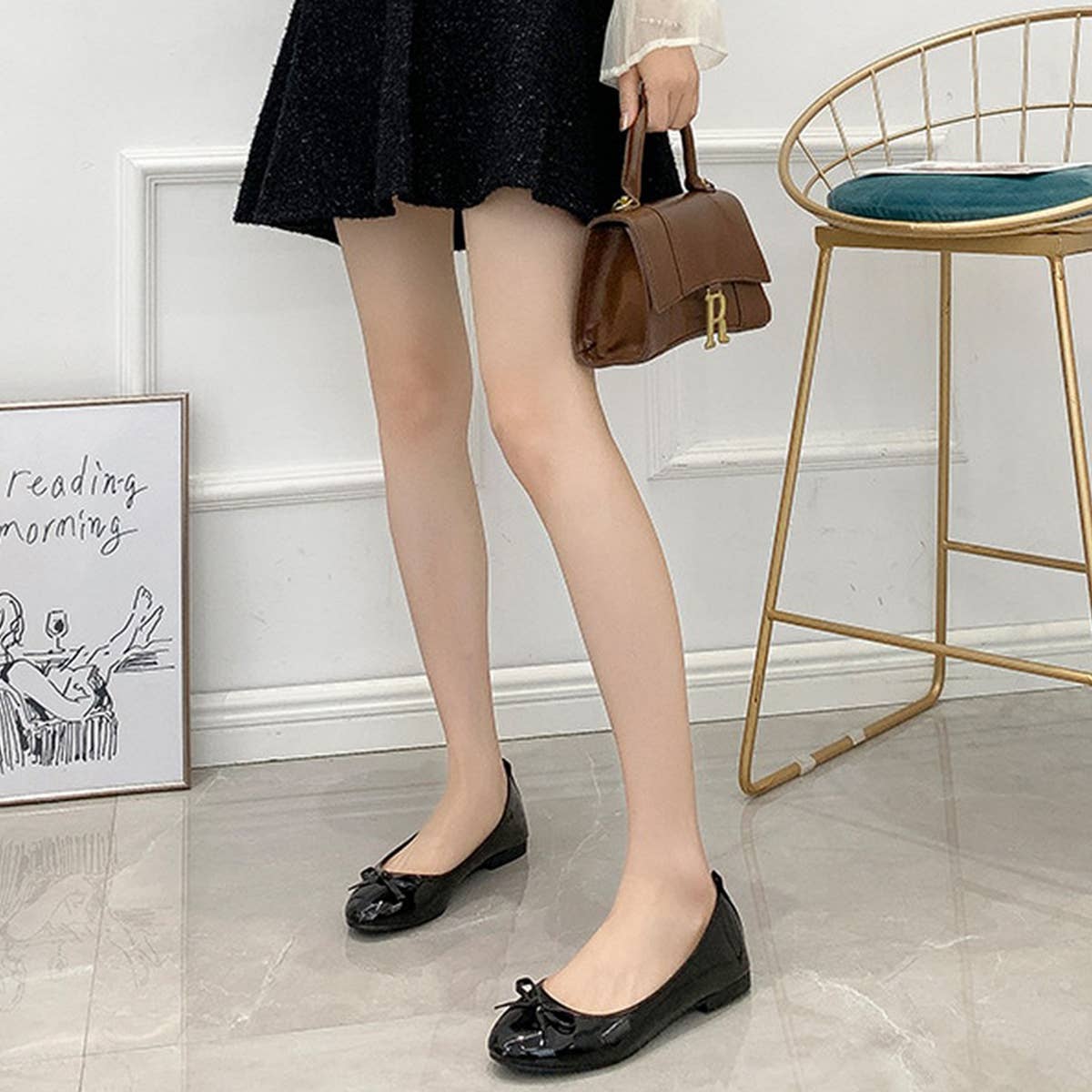FLAT BOTTOM SOFT LEATHER BOW CASUAL WOMEN SHOES_CWSHF0021