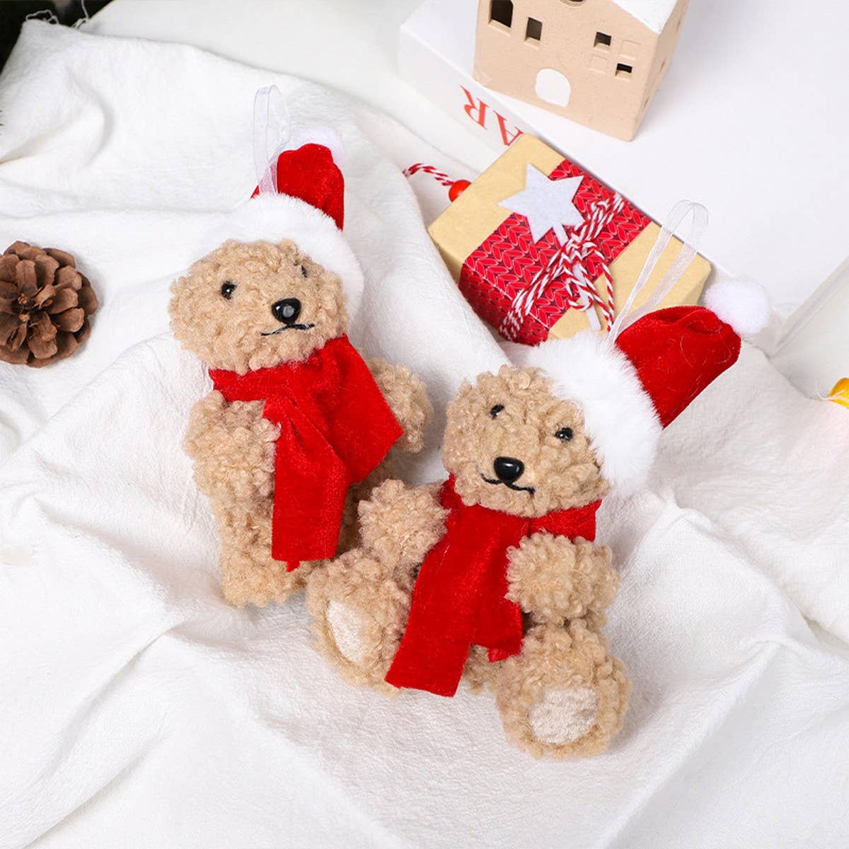 Cute Christmas Bear Plush Foam Figurine_Cwmm9995
