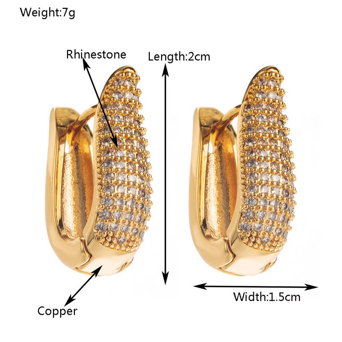 GOLD PLATED HOOP EARRINGS TRENDY STYLE_CWMM8527