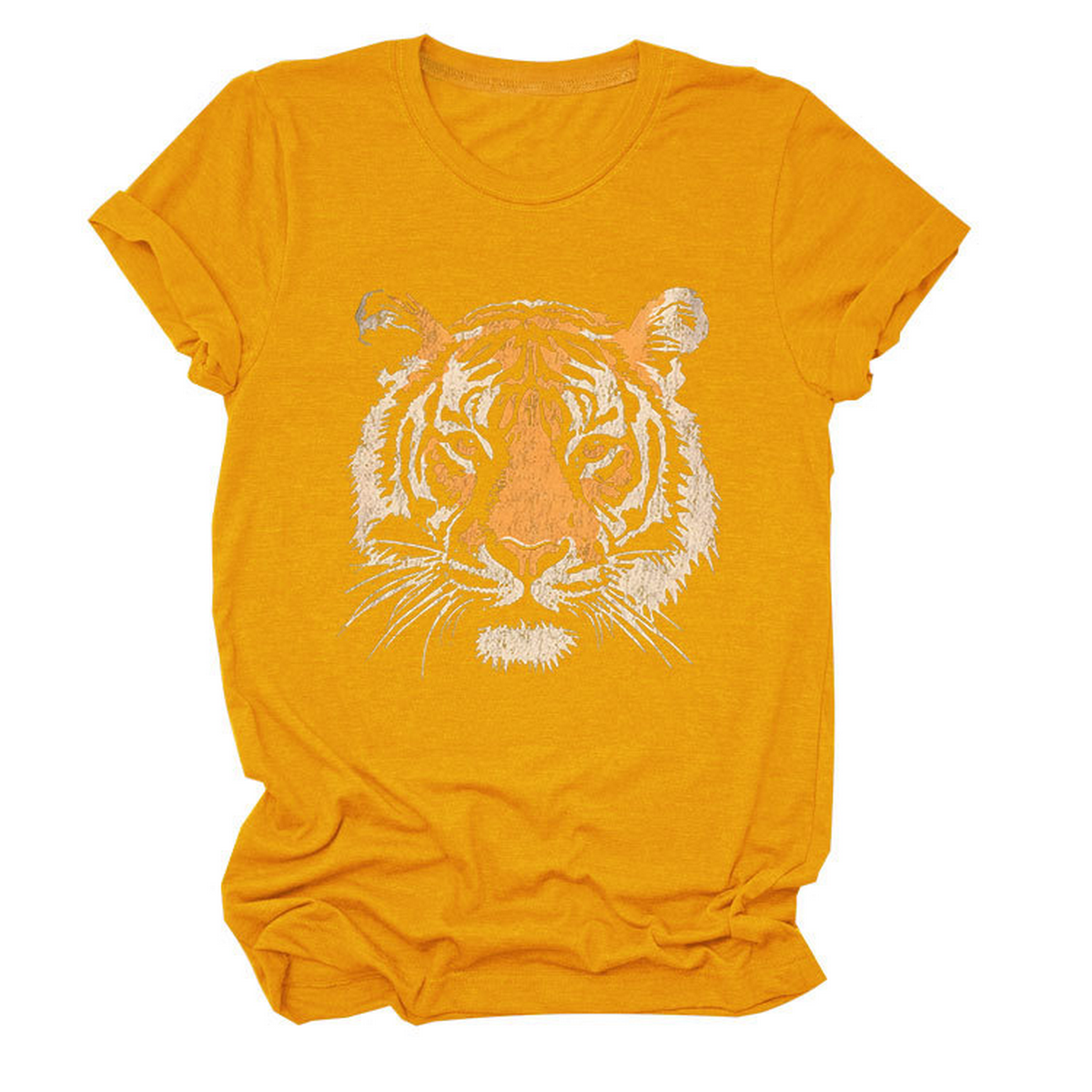 Women Summer Tee With Stylish Tiger Print_Cwttsl0494