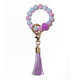 GLOW IN THE DARK SILICONE BEAD BRACELET KEYCHAIN_CWAB5014