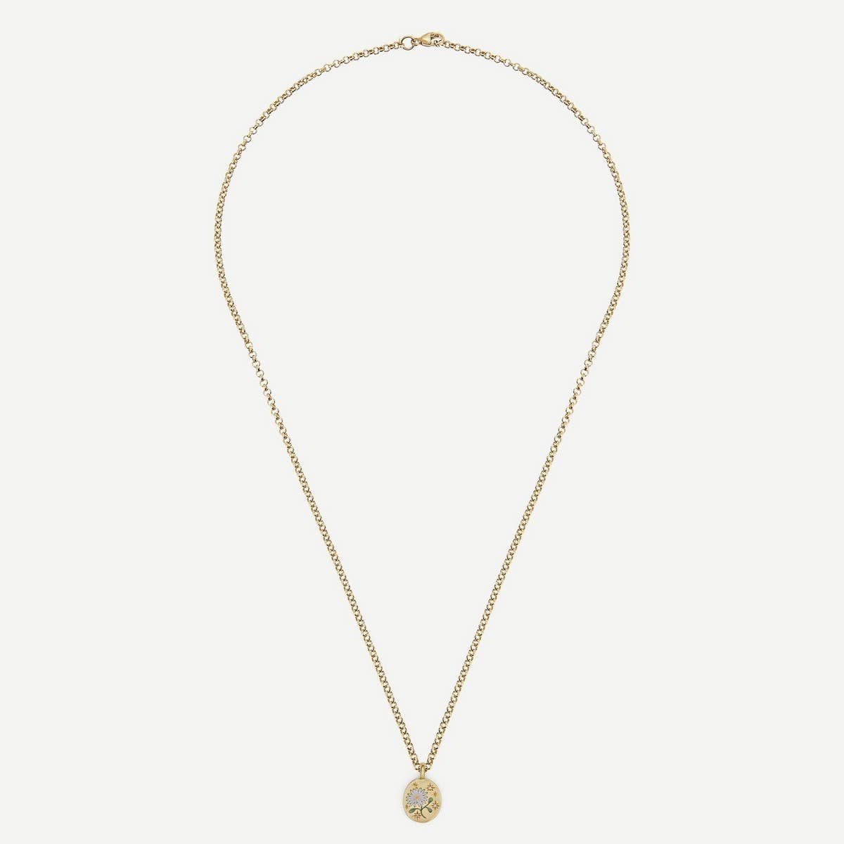 STAINLESS STEEL HAND PAINTED FLOWER NECKLACE_CWMM5661