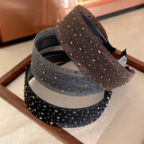 Rhinestone Mesh Headband Elegant Wide Style_Cwaha08171